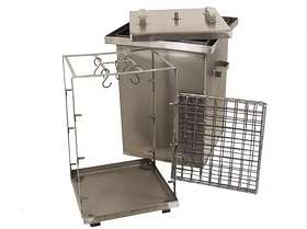 Коптильня гарячого копчення вертикальна зі звичайного металу 1,5 мм. Коптильня домашня для риби, м'яса