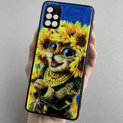 Чохол для Samsung Galaxy A51 патріотичний котик чохол із захистом камери на телефон самсунг а51 f8e, фото 1