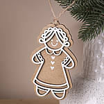 Підвіска дерев'яна  колекція печиво "Дівчинка" 11х6,5 см.
