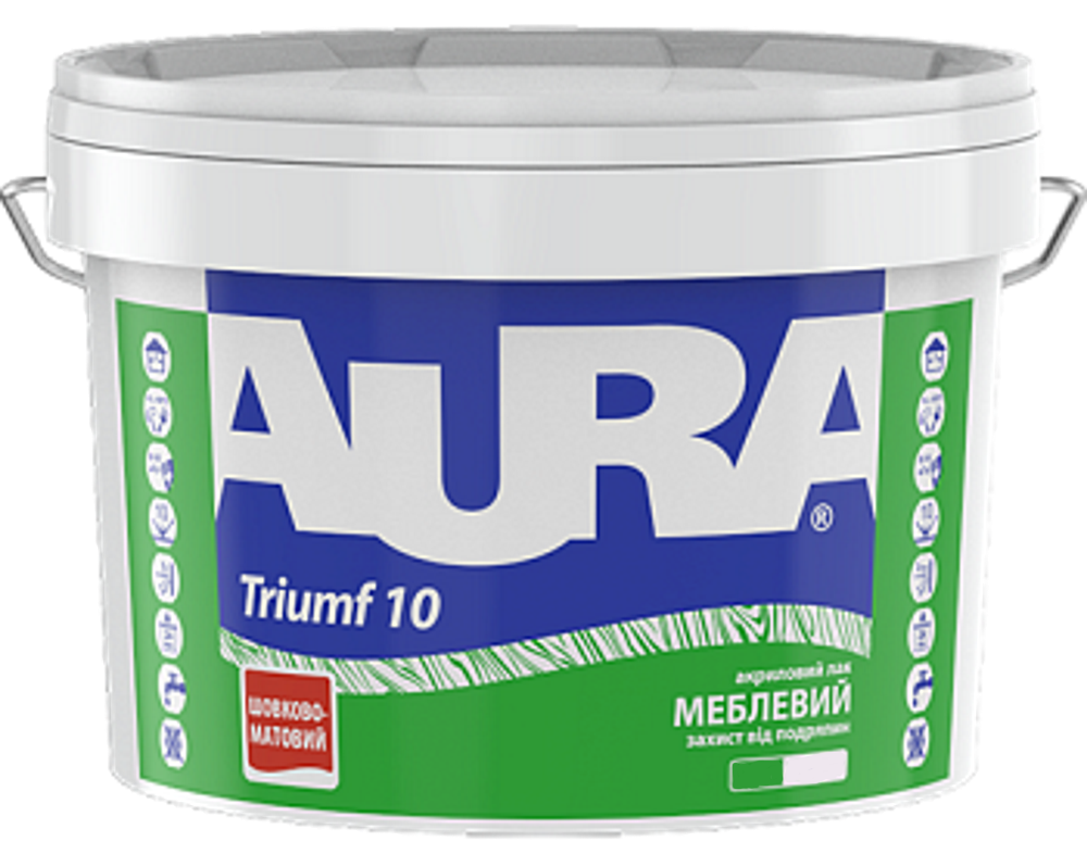 Aura Triumf 10, акриловий лак для меблів, шовковисто-матовий, 0,75л