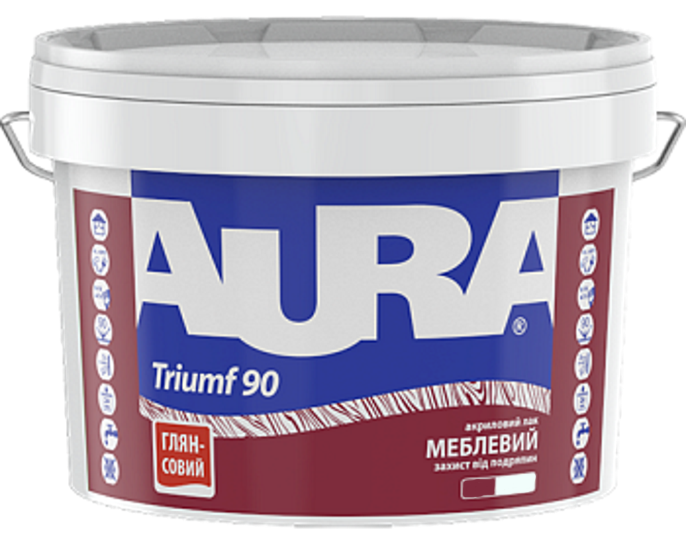 Лак для меблів акриловий AURA Triumf 90, глянцевий, 0,75л