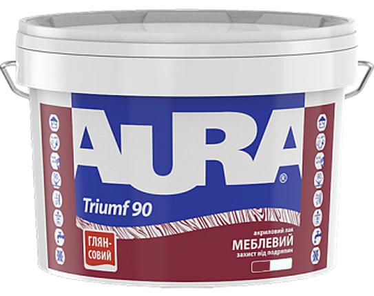 Лак для меблів акриловий AURA Triumf 90, глянцевий, 0,75л, фото 1
