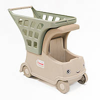 ЕКО НОВИНКА Візок "Авто з кошиком" бірюзовий на основі пшеничної соломи DOLONI