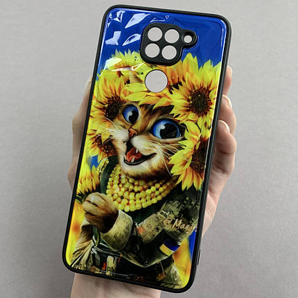 Чохол для Xiaomi Redmi Note 9 патріотичний котик чохол із захистом камери на сяомі редмі нот 9 f8e, фото 1