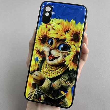 Чохол для Xiaomi Redmi 9A патріотичний котик чохол із захистом камери на телефон сяомі редмі 9а f8e, фото 1