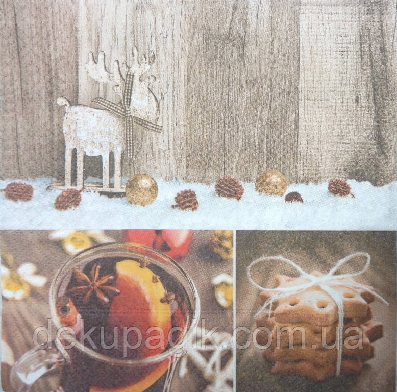 Серветка для декупажу 33х33см, НГК-07, фото 1