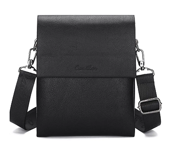 Чоловіча сумка з клапаном та довгим ремінцем 23*18 см зі штучної шкіри Kabir