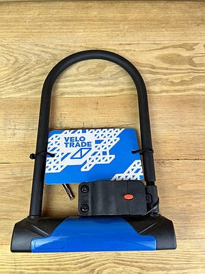 Замок на велосипед велозамок U-Lock PY 6264 на ключі 127mm*230mm чорний з синім