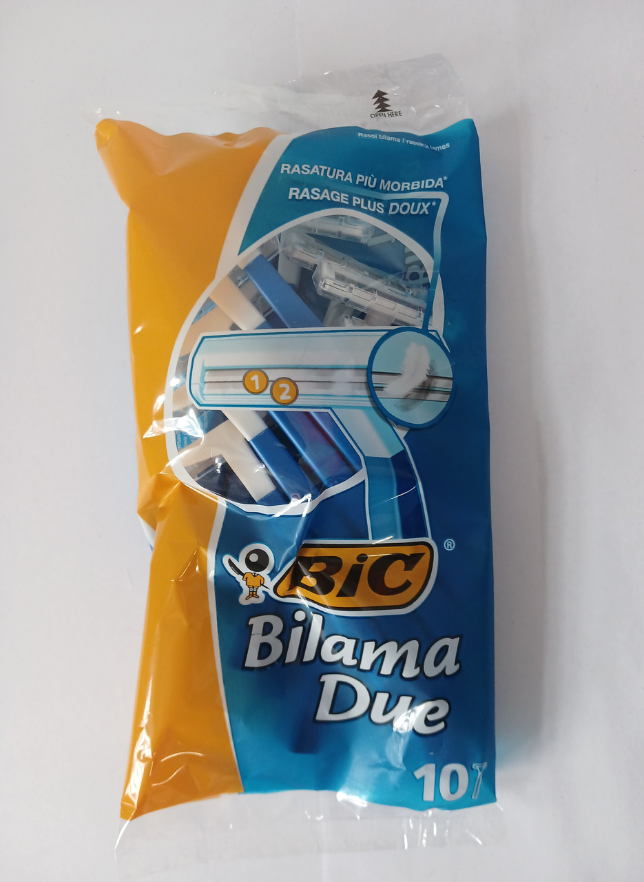 Верстат чоловічий одноразовий для гоління BiC (2) Bilama подвійні леза 10 шт.