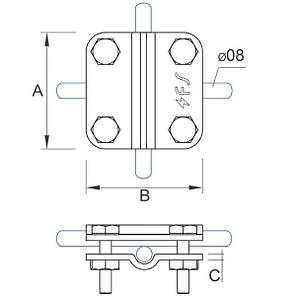 Затискач дріт/дріт D=8-10mm сталевий гальванічно оцинкований 04/88.2 ОС, фото 3