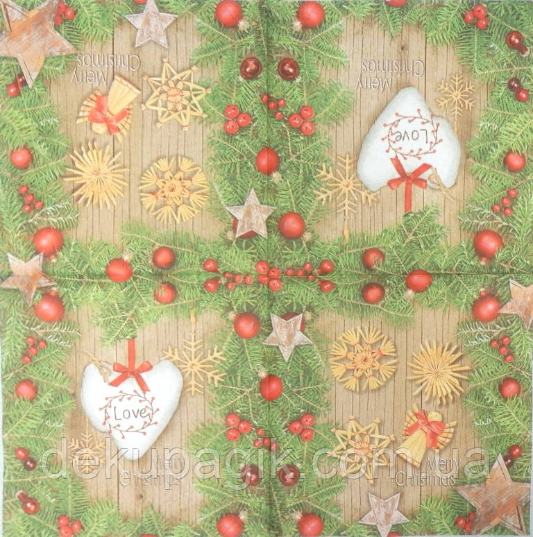 Серветка для декупажу 33х33см, НГК-15, фото 1