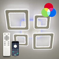 Світильник світлодіодний стельовий LUMINARIA OVAL DOUBLE RGB 104+20W 5S 500/72 WHITE/CLEAR 220V IP20 з пультом ДУ