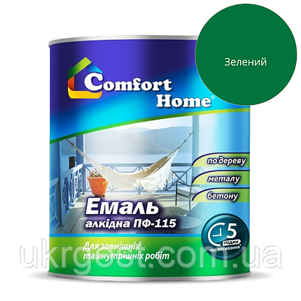 Емаль алкідна Comfort ПФ-115 Зелений глянець 0,9 кг, фото 1