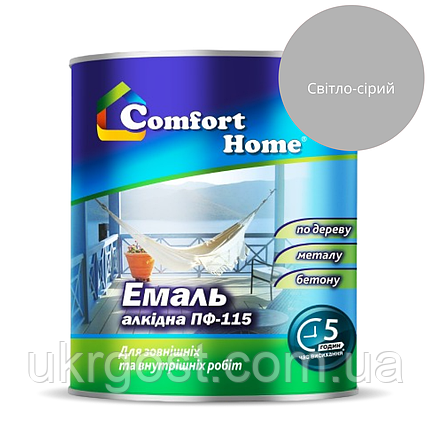 Емаль алкідна Comfort ПФ-115 Світло-сірий глянець 0,9 кг, фото 1