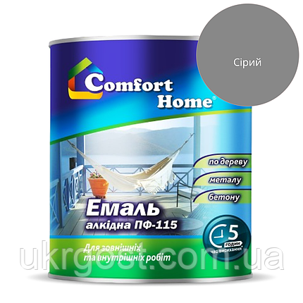 Емаль алкідна Comfort ПФ-115 Сірий глянець 0,9 кг, фото 1