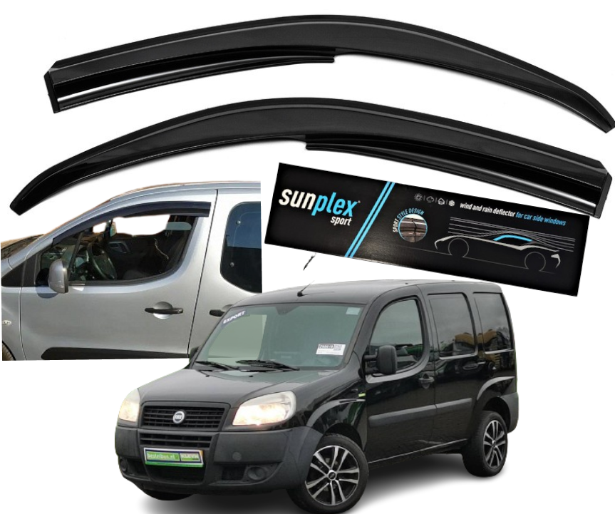 Дефлектори вікон вітровики для FIAT Doblo 2d 2000-2010 Sunplex Туреччина, фото 1