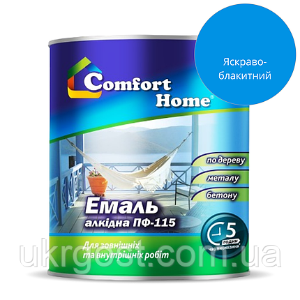 Емаль алкідна Comfort ПФ-115 Яскраво-блакитний глянець 2,8 кг, фото 1