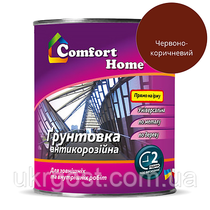 Грунтовка по металу Comfort ГФ-021 Червоно-коричневий мат 0,9 кг, фото 1