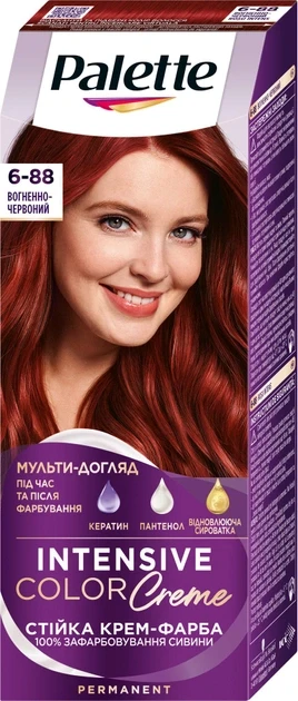 Стійка крем-фарба для волосся Palette, 6-88 Вогненно-червоний