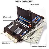 Шкіряний гаманець портмоне Vintage Pro з RFID захистом, чоловічий - Світло-коричневий, фото 5