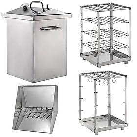 Вертикальна коптильня для гарячого копчення з нержавіючого металу, з термометром, 1.5мм метал + подарунок