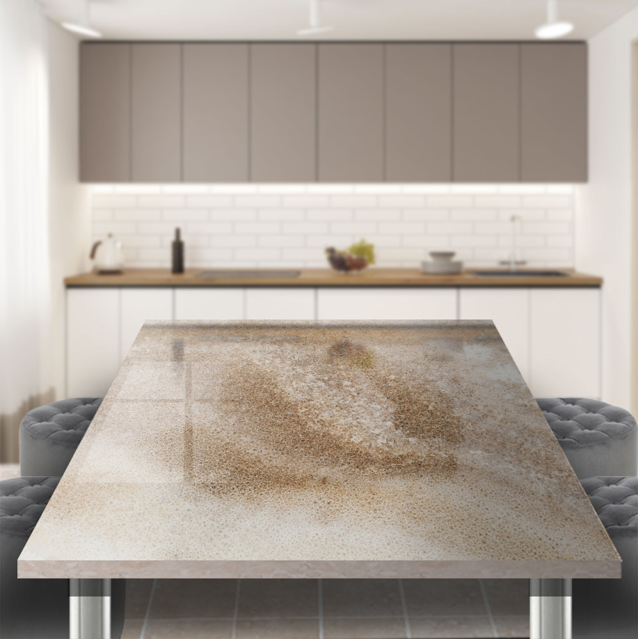 Вінілова наклейка на стіл з текстурою Бежевого мармуру, подвійна плівка, що самоклеїться, 60 х 100 см