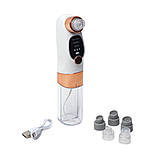 Вакуумний апарат для гідропілінгу та масажу обличчя прилад очищення пор та видалення чорних цяток з 6 насадками, фото 5