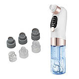 Вакуумний апарат для гідропілінгу та масажу обличчя прилад очищення пор та видалення чорних цяток з 6 насадками, фото 8