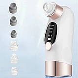 Вакуумний апарат для гідропілінгу та масажу обличчя прилад очищення пор та видалення чорних цяток з 6 насадками, фото 4