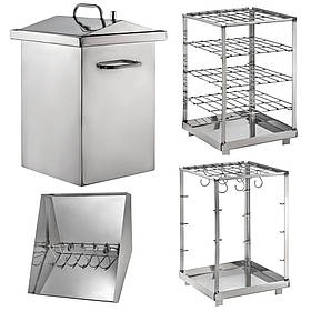 Вертикальна чотириярусна коптильня для гарячого копчення, 1.5мм нержавійка + подарунок. Коптильня домашня