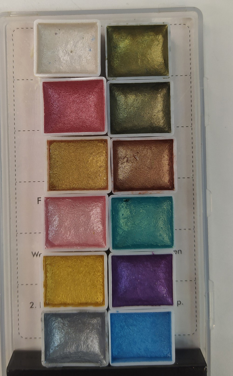 Акварель із шиммером Shimmer Solid Watercolor #4, GALAXY (12 кольорів), фото 1