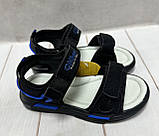 Дитячі сандалі Clibbe для хлопчика з шкіряною устілкою 32-36 чорні, фото 2
