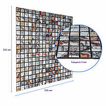 Самоклеюча алюмінієва плитка 300х300х3мм Сірий квадратик SW-00001926, фото 3