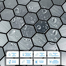 Самоклеюча алюмінієва плитка 300х300х3мм Срібна мозаїка із дзеркальними вставками SW-00001928, фото 4