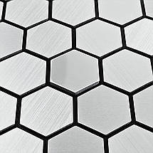 Самоклеюча алюмінієва плитка 300х300х3мм Срібна мозаїка із дзеркальними вставками SW-00001928, фото 5