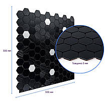 Самоклеюча алюмінієва плитка 300х300х3мм Чорна мозаїка SW-00001929, фото 3