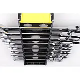 Набір комбінованих ключів з тріскачкою на кардані Euro craft, 8 шт Набір ріжково-накидних ключів, фото 4