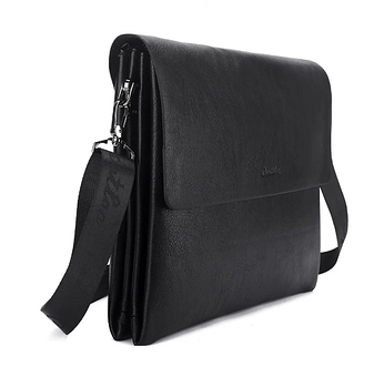 Чоловіча сумка з клапаном та довгим ремінцем 28*36 см зі штучної шкіри Kabir