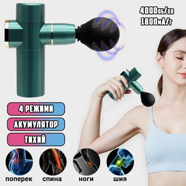 Ручний масажний акумуляторний пістолет Massage Gun Mini масажер для всього тіла