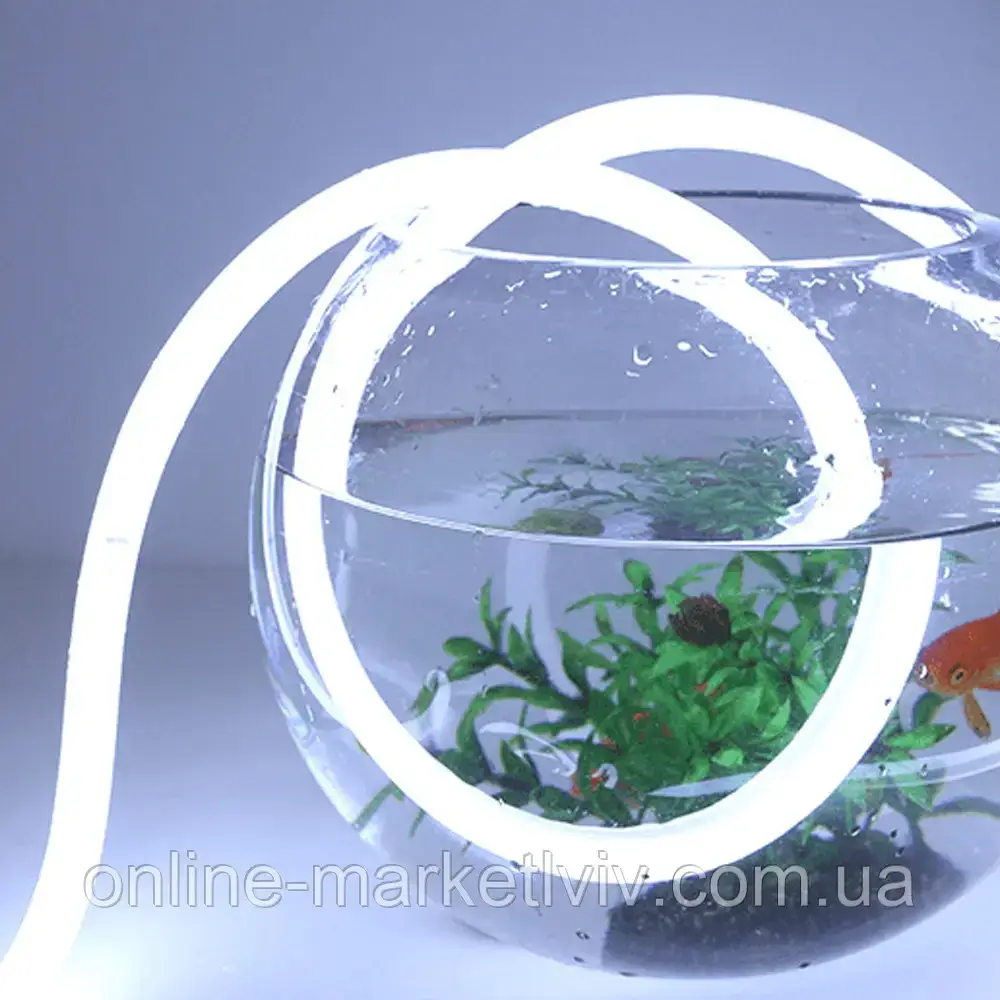 Гнучка неонова стрічка 5 м, NEON 12V-220V, Білий / Силіконова LED стрічка / Стрічка світлодіодна, фото 1