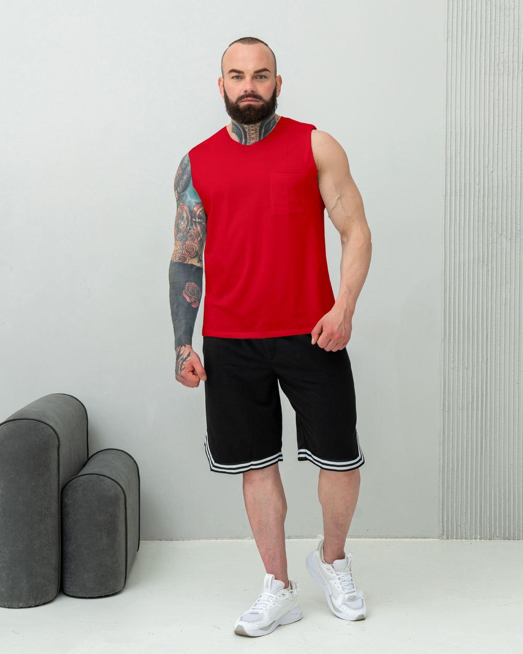 Чоловічий комплект майка + шорти для залу, фото 1