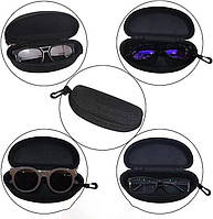 Чохол для окулярів, на блискавці, з карабіном. Чорний