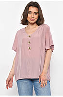 Жіноча блузка з трьома фальш-гудзиками, стильна вільного крою футболка, різні кольори