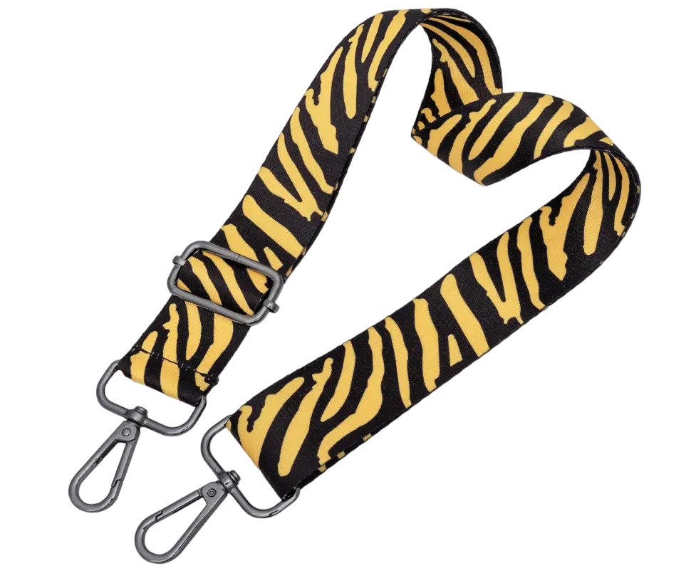 Ремінь для сумки через плече 38мм з принтом ЗЕБРА #4 фурнітура темний-нікель #28773, фото 1