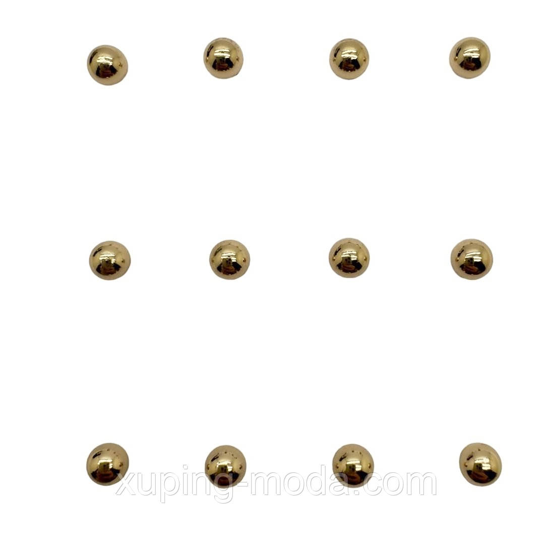 6 пар сережок. 4 мм. Xuping. 18 к, фото 1