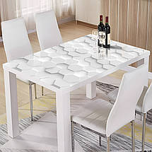 Вінілова наклейка на стіл з фотодруком Білі стільники, подвійна плівка, що самоклеїться, 60 х 100 см, фото 2