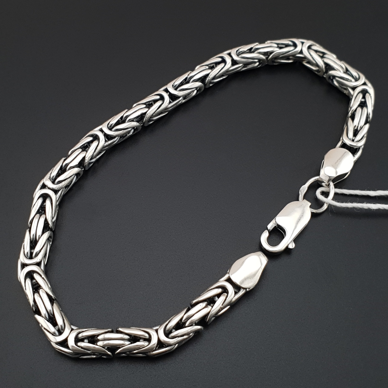 Срібний браслет чоловічий лисячий хвіст (фокс). Вага 25 грам, довжина 19 см, фото 1