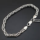 Срібний браслет чоловічий лисячий хвіст (фокс) масивний. Довжина 21 см, фото 7