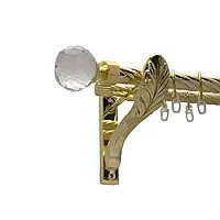 Карниз Orvit Люмиера металлический двухрядный ретро скрученная труба кольцо металлическое Золото 25\19 мм 240 см