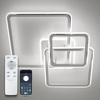 Світильник світлодіодний LUMINARIA SONNE 90W 3000-6500K 9000Лм 4S APP 525/525 WHITE/CHROME 220V IP20 з пультом ДУ
